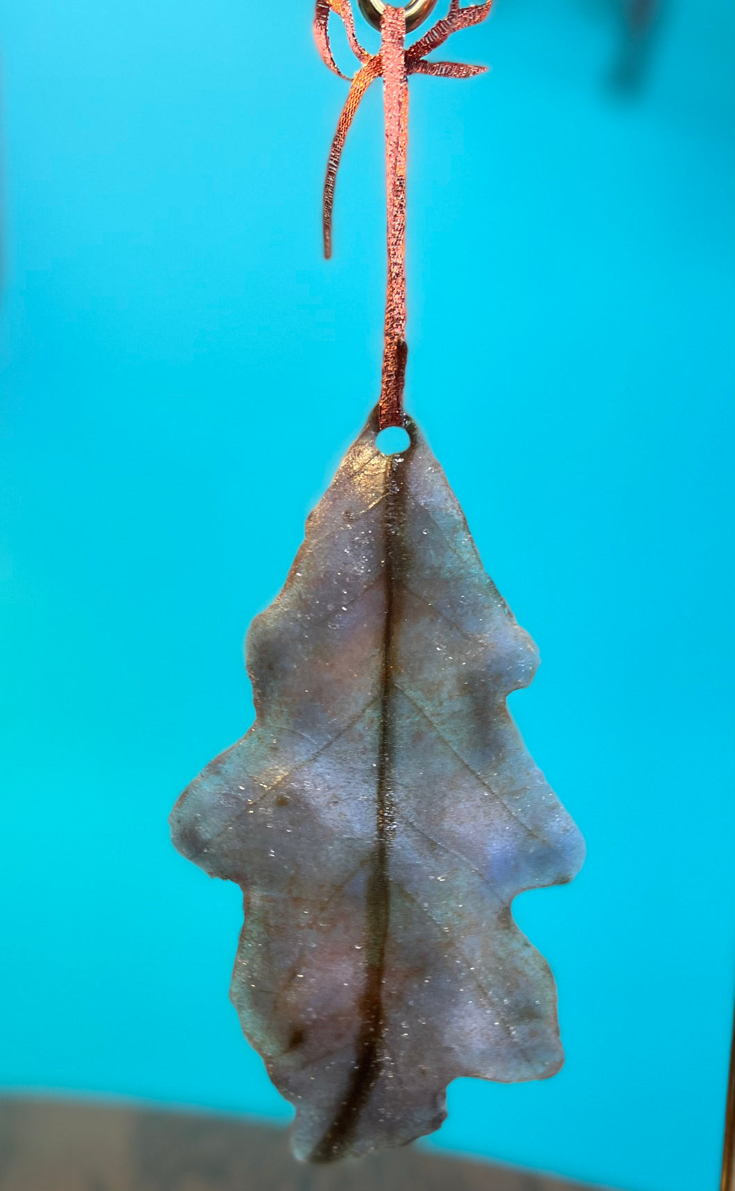 Glass Leaf Ornament ( medium )